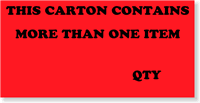 Carton Contains More Item Label