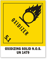 UN 1479 Oxidizing Solid Label