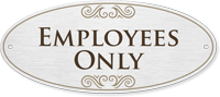 Employees Only DiamondPlate™ Door Sign