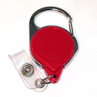Badge Reel   No Twist Carabiner   Red