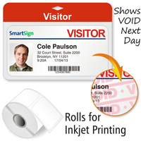 Rolls of 4" FULL Expiring Inkjet Badge