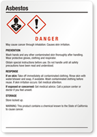 Asbestos Danger Medium GHS Chemical Label