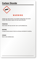 Carbon Dioxide Warning Large GHS Chemical Label