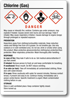 Chlorine Gas Chemical GHS Label, 5in. x 3.5in.