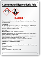 Concentrated Hydrochloric Acid GHS Sign