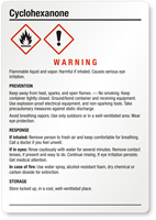 Cyclohexanone Warning Medium GHS Chemical Label