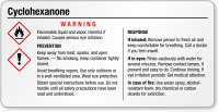 Cyclohexanone Warning Small GHS Chemical Label