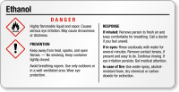 Ethanol Danger Tiny GHS Chemical Label