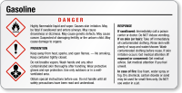 Gasoline Danger Tiny GHS Chemical Label