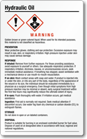 Hydraulic Oil Chemical GHS Label, 7.75in. x 4.75in.