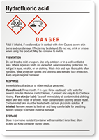 Hydrofluoric Acid Medium GHS Chemical Label