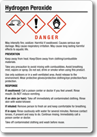 Hydrogen Peroxide Chemical GHS Label, 5in. x 3.5in.