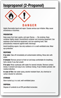 Isopropanol Danger Large GHS Chemical Label