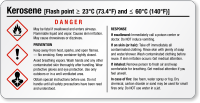 Tiny Kerosene Danger GHS Chemical Label