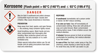 Kerosene Danger Small GHS Chemical Label