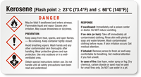 Kerosene Danger   Small GHS Chemical Label