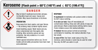 Kerosene Danger Tiny GHS Chemical Label