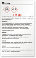 Mercury Danger Large GHS Chemical Label