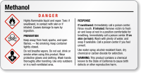 Methanol Danger Tiny GHS Chemical Label