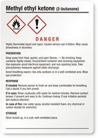 Methyl Ethyl Ketone (2 Butanone) GHS Chemical Label