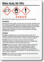 Nitric Acid 50 70% Chemical GHS Label, 5in. x 3.5in.