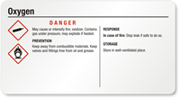 Oxygen Danger Small GHS Chemical Label