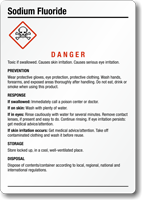 Sodium Fluoride Chemical GHS Label, 5in. x 3.5in.