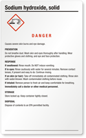 Large Sodium Hydroxide GHS Chemical Label