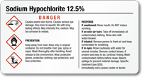 Sodium Hypochlorite 12.5% Chemical GHS Label, 2in. x 3.75in.