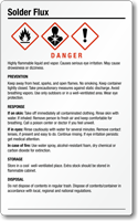 Solder Flux Chemical GHS Label, 7.75in. x 4.75in.