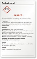 Sulfuric Acid Danger Large GHS Chemical Label