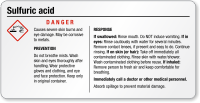 Sulfuric Acid Danger Small GHS Chemical Label