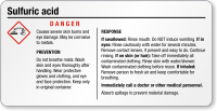 Sulfuric Acid Danger Tiny GHS Chemical Label