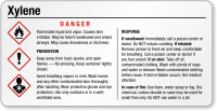 Xylene Danger Small GHS Chemical Label