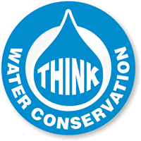 Think Water Conservation Hard Hat Labels