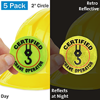 Certified Crane Operator Hard Hat Label