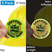 Certified Scaffold Trained Hard Hat Label