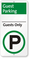 Guest Parking Only Sign with Parking Symbol