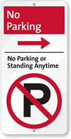 No Standing Anytime Sign with Right Arrow