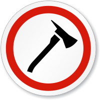 Fire Axe Symbol ISO Circle Sign