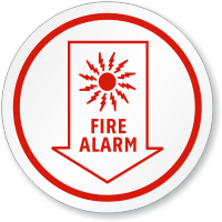 Fire Safety Alarm Symbol ISO Circle Sign