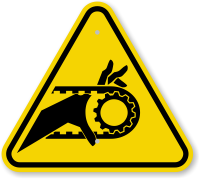 ISO Hand Entanglement Notched Belt Drive Symbol Sign