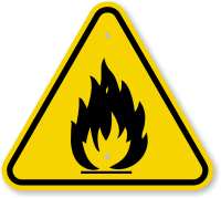 ISO Fire Hazard Symbol Warning Sign