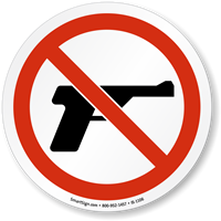 No Guns Permitted ISO Sign