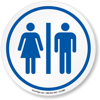 Restrooms Symbol ISO Circle Sign