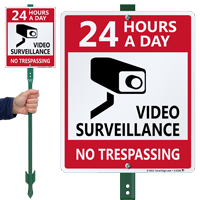 24 Hour A Day Video Surveillance Sign