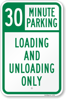 30 Minute, Time Limit Parking Sign