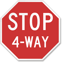 Stop 4-Way 24 in. x 24 in. Reflective Aluminum Sign