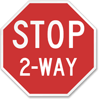 Stop 2-Way 24 in. x 24 in. Reflective Aluminum Sign