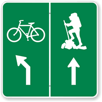 Trail Marker - Cycle & Hiker Symbol Sign